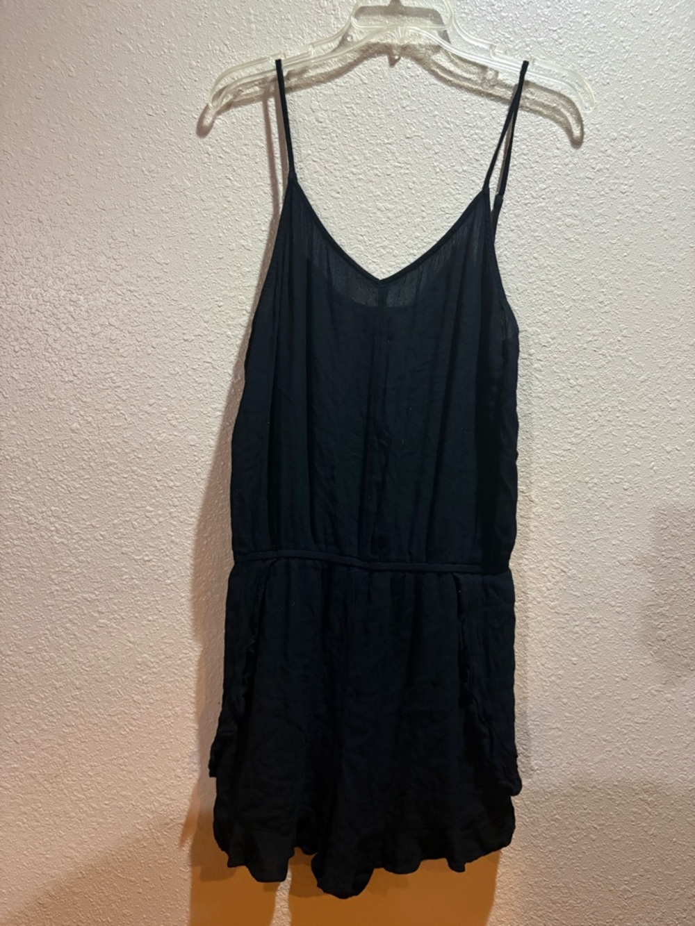 Black Arizona Jean Co Spaghetti Strap Romper